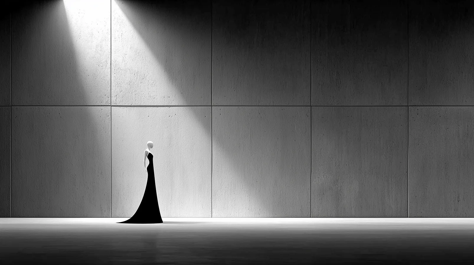 無機質な空間に置かれたマネキン